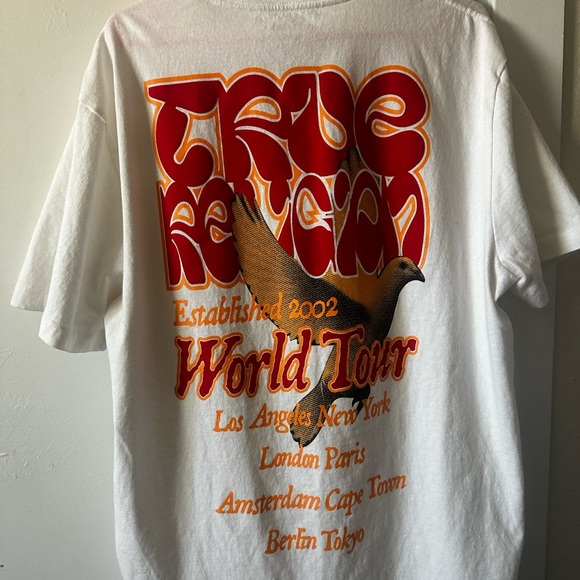 True Religion White Tee with Red and Orange Graphic - Picture 1 of 2